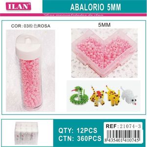 Ilan Abalorio Perline rosa da 5 mm per artigianato e creazione di gioielli - Product Image 3