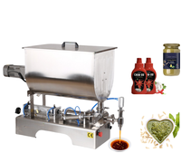 Machines de remplissage semi-automatiques de bouteilles de 80 L pour crème, pâte de haricots, liquide, huile, miel, sucre, pompe à piston pour le remplissage de liquides épais