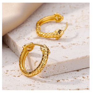 Pendientes redondos elegantes para mujeres y niñas, pendientes de aro de acero inoxidable de lujo, aretes estéticos de compromiso de boda Vintage - Product Image 6