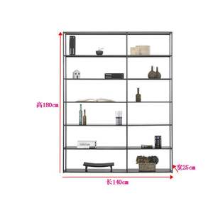 كينو رف حديد على الطراز الاسكندنافي رف للكتب بسيط لغرفة المعيشة وغرفة النوم جدار رف تخزين متعدد الطبقات رفوف رياح صناعية - Product Image 5
