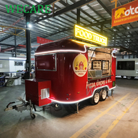 Fourgon de restauration mobile WECARE entièrement équipé, four à pizza, barbecue, bar extérieur, stand de beignets et desserts, avec équipement de cuisine complet