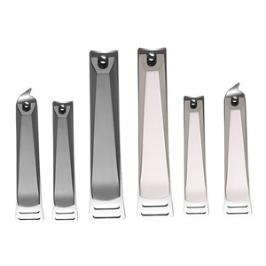 Stainless Steel Nail Clippers Set <b>Flat</b> Jaw Wide Opening <b>Pointed</b> Blade Durable Design For Finger Nails Adult Use - Product Image 1