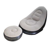 Canapé gonflable décontracté moderne et minimaliste pour adulte, ensemble deux pièces avec repose-pieds, fauteuil de relaxation floqué couleur macaron