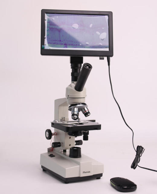 Phenix Microscope XSP-35TV-1000X With 9 Inch Screen Student Microscope Monocular TV Biological Microscope LED