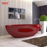 KKR Batu Cor Mandi Bathtub Permukaan Padat Batu Resin Outdoor Bathtub Receveur De Douche