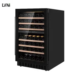 Grosir pendingin minuman anggur dapat diatur rak kayu di bawah konter kulkas anggur untuk rumah