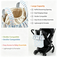 Sac de rangement pour poussette à volants, personnalisable, avec cordon de serrage, pour couches de bébé, accessoires de poussette, vente en gros