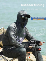 Pakaian Memancing Musim Panas Desain Baru Khusus Kamuflase Bahan Sutra Es Bernapas 100% Poliester untuk Pria Perlindungan Sinar Matahari Luar Ruangan