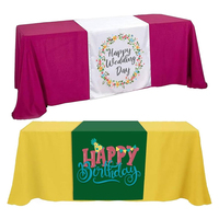 Promotion 100% Polyester Couleur Unie Publicité Mariage Anniversaire Salon Professionnel Affichage Logo d'Entreprise Personnalisé Chemin de Table