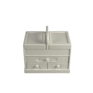 DS Handmade Large Capacity Three-Layer <b>Storage</b> <b>Drawers</b> <b>White</b> Multi-functional Portable Rectangle Wooden MDF Case Living Room - Product Image 1