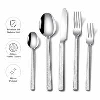 Ensemble de couverts en acier inoxydable avec manche à motif bois, poli miroir, moderne et minimaliste, compatible lave-vaisselle, durable, pour hôtels et restaurants