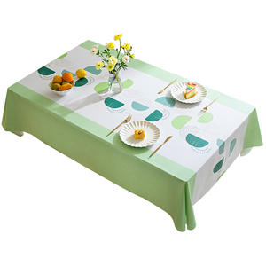 ผ้าปูโต๊ะพีวีซีสไตล์นอร์ดิกทรงสี่เหลี่ยมผืนผ้ากันน้ำกันน้ำมันกลางแจ้งปิกนิกโต๊ะกาแฟลายดอกไม้เรขาคณิต - Product Image 2