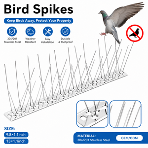Barrière de protection <span class=keywords><strong>anti</strong></span>-pigeons en acier inoxydable 304 pour extérieur, clôture, mur, toit, lutte contre les nuisibles - Product Image 1