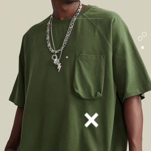 Camiseta de hombre de marca de moda retro holgada de manga corta con bolsillo cargo tridimensional con efecto lavado, para primavera y verano - Product Image 6