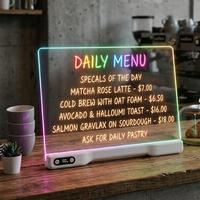 Tablette d'écriture LED RGB pliable avec support, tableau de messages effaçable à sec réutilisable, affichage numérique de la puissance - Grande Vente