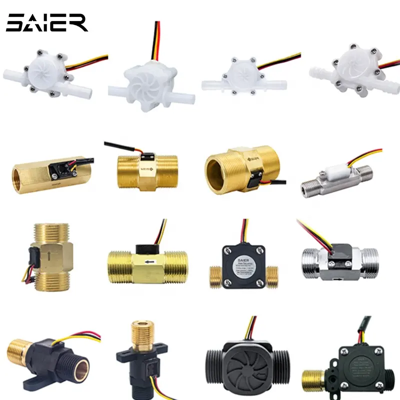 Sensor de fluxo de água magnético DC 3-24v, medidor de fluxo de água com efeito Hall, sensor de fluxo de turbina DN8 ~ 50