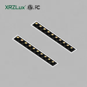 XRZLux 멀티 헤드 눈부심 방지 매입형 선형 스포트라이트 24W 사각 Led 선형 그릴 라이트 알루미늄 ETL 스포트라이트 통