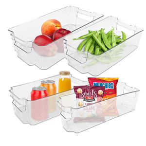 <b>Refrigerator</b> Storage Boxes Square Transparent With Handles Food Grade Large Capacity Vegetable Preservation Drawer Organizer - Product Image 1