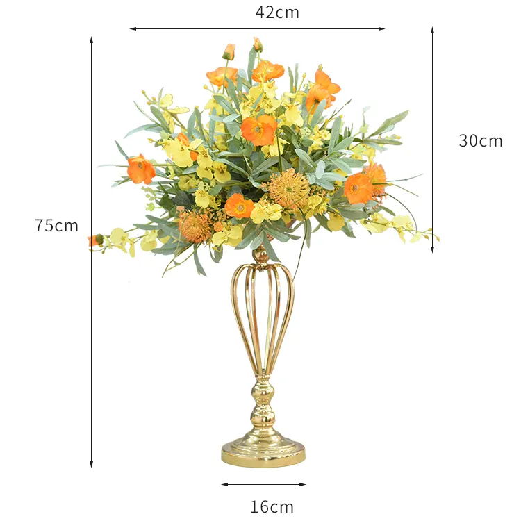 เชิงเทียนสูงโต๊ะแต่งงานดอกกุหลาบศูนย์ดอกไม้สำหรับขาย