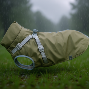 Arnés Impermeable para Perro Pontis Rain Cape Talla XXS, Color Verde Oliva, con Correas Ajustables para Uso en Exteriores - Product Image 3