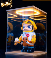 Vitrine d'exposition LED moderne DAYU en acrylique transparent multi-tailles avec base en bois