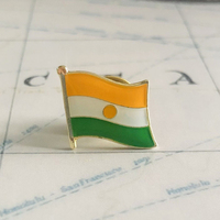 Broches drapeau national du Niger en émail métallique époxy cristal, badges peints, souvenirs, broches de costume, cadeaux commémoratifs personnalisés