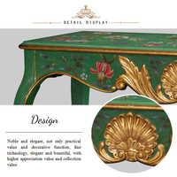 Table console de la série européenne Yips LD-2005-1901, en bois massif, sculptée, peinte à la main, motif floral, luxe classique