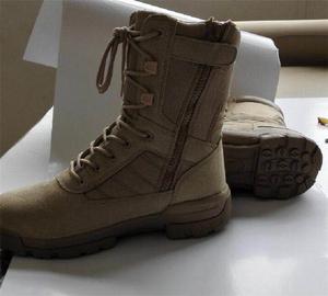 Botas Tácticas TSB14 de Cuero Genuino Tipo Gamuza, Color Arena del Desierto, Ligeras y Transpirables - Product Image 4