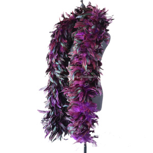 Plumas Artificiales de Gallo, Boa de Plumas de Gallo Rojo de 5-7 Pulgadas, Plumas de Gallo Schlappen para Fiestas, Decoración del Hogar y Espectáculos - Product Image 3