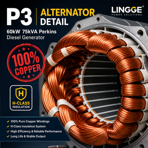 Gruppo Elettrogeno Diesel Silenzioso 60kW 75kVA con Motore Perkins Trifase 480V Avvio Remoto ATS per Backup Industriale - Product Image 3