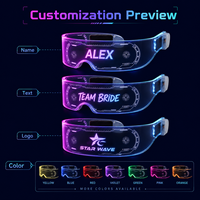 Lunettes LED Lumineuses Futuristes Décoratives en Acrylique Transparent 7 Couleurs pour Hommes et Femmes, Idéales pour les Festivals et Costumes de Rave
