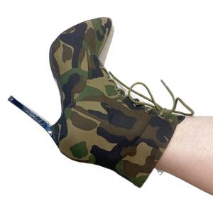 בנות qd26 מגפי קרסול עם רוכסן צד ו תחרה עד עקב ציצי הקרסול נשים בסגנון רחוב 2025 קצר - Product Image 5