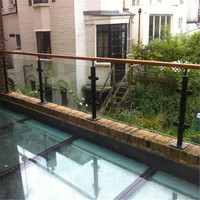 DAIYA balustrade d'escalier avec montage sur le dessus la balustrade en verre de courrier