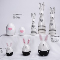Lapin blanc en porcelaine, décoration de pâques, en céramique