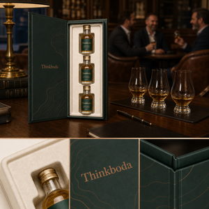 Coffret Cadeau de Whisky Rigide de Luxe avec 3 Bouteilles Miniatures de Scotch Whisky – Emballage Dégustation pour Promotion Distillerie - Product Image 3