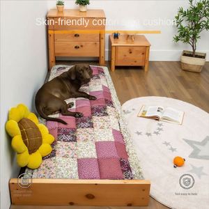 Korean Style Solid Color Quilted Thickened Fabric Extra Large Office & Pet Use Non-slip Machine Washable Cloth <b>Sofa</b> Cushion - Product Image 1