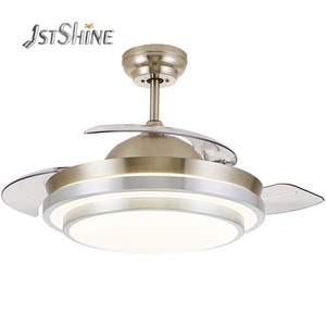 1stshine decorativo ac 42 pulgadas acrílico pantalla retráctil plegable de cuchillas de ventilador de techo con luz - Product Image 1