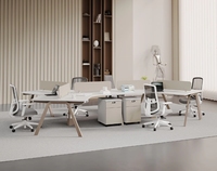 Mobilier de bureau et cloison centre d'appels partenaire Open 4 station bureau bureau cabine moderne table de bureau avec tiroir