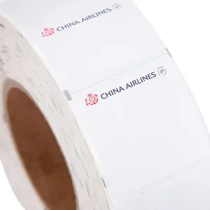 थोक कस्टम लोगो सामान लेबल स्टिकर ने एयरलाइंस कंपनी के लिए स्व-चिपकने वाली एयरलाइन बैगेज टैग मुद्रित