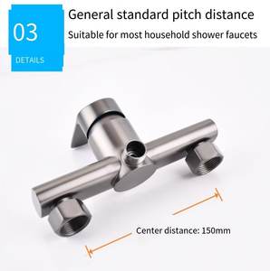 حنفية استحمام للحمام بلون رمادي داكن برشاش ناعم مثبت على الحائط من الفولاذ المقاوم للصدأ المصقول بالكروم برشاش فردي بتخفيضات كبيرة - Product Image 4