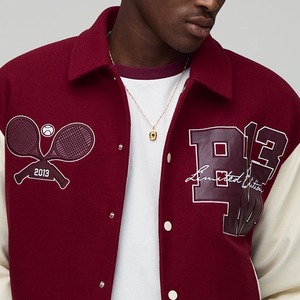 OEM Custom <b>Real</b> <b>Leather</b> Varsity <b>Jacket</b> Free Design Embroidered Logo Letterman <b>Jacket</b> College <b>Jacket</b> winter <b>jacket</b> - Product Image 6