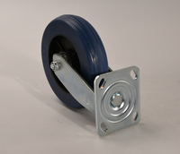 Roue en fonte robuste de 5 pouces avec revêtement en caoutchouc, 50 mm, 220 kg, résistante aux hautes températures, roulettes fixes industrielles