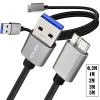 Câble USB 3.0 Type C vers Micro B, gaine en PVC, blindage tressé, 5 Gbps, charge haute vitesse, câble de données pour téléphone portable, appareil photo, ordinateur