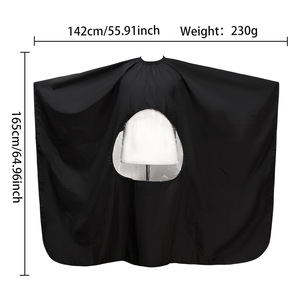 Cape de coiffure avec fenêtre transparente, imperméable, équipement professionnel pour salon de coiffure, coloration, permanente et coiffage - Product Image 5
