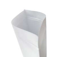 Pochette à fermeture éclair en papier kraft blanc avec fenêtre transparente, sac en papier résistant à l'humidité pour l'emballage de céréales, d'aliments secs et de collations