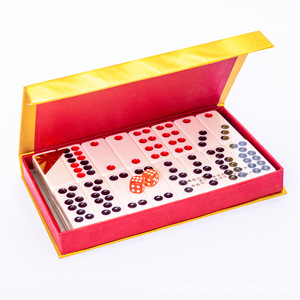 Juego de Pai Gow Dominoes Double Nine de Melamina Color Marfil con 32 Fichas, Juego de Mesa de Entretenimiento - Product Image 2