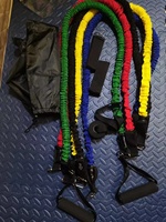 Juego de bandas de entrenamiento de resistencia, 11 Uds., funda de nailon, bandas de tubo de látex para ejercicio físico, juego de bandas de resistencia para tirar hacia arriba