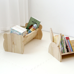 Étagère à livres en bois massif en forme de dessin animé mignon pour enfants avec des étagères pour livres de dessin, bibliothèque pour bébé - Product Image 4