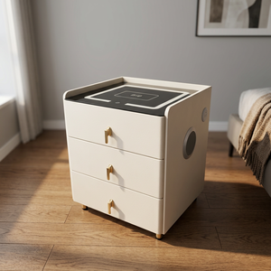 <b>Smart</b> <b>Bedside</b> Cabinet Nightstand With Wireless Charging USB Speaker 3 Drawer Modern Bedroom Furniture - Product Image 3