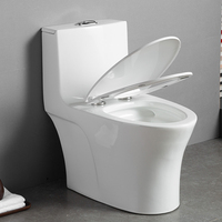 Nouvelle arrivée, toilette en céramique blanche monobloc allongée, siphon en S, avec double chasse d'eau, design moderne pour salle de bain